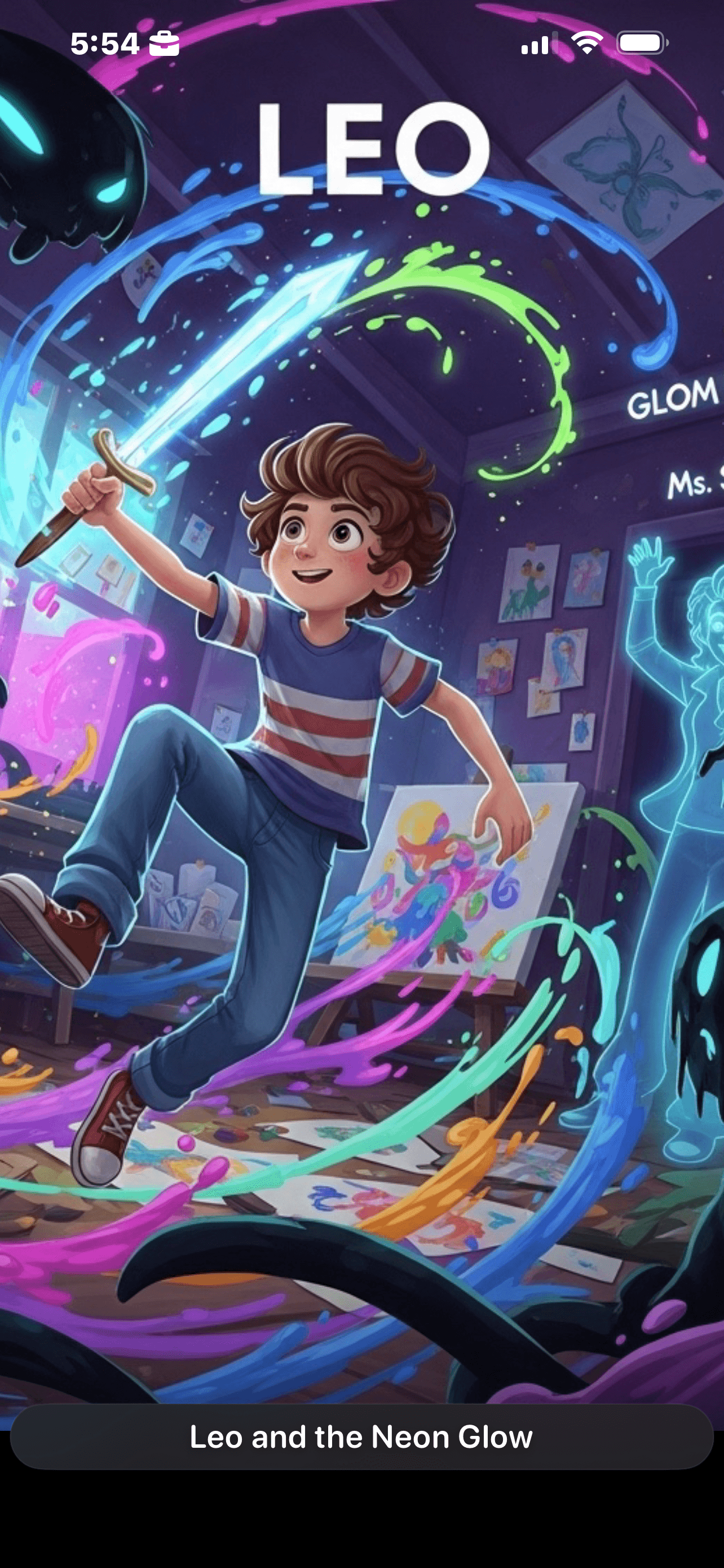 Inky iOS app — a finished illustrated story